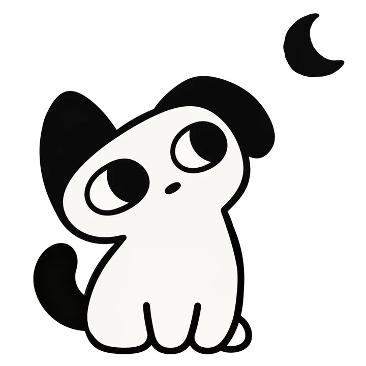 Coggy sitting calmly